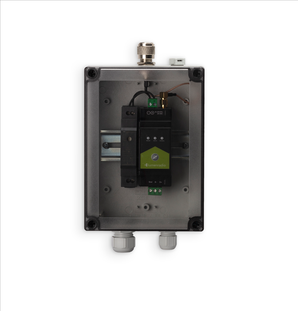 LumenRadio - DIN rail IP67 enclosure