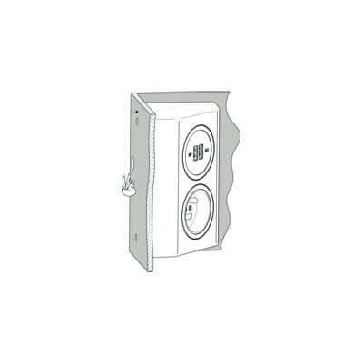 Berker Integro Twin-Box (Gegalvaniseerd, mat chroom) - 1 penaarde stopcontact (Mat zwart) + 1 USB (Mat antraciet) - VPE=24
