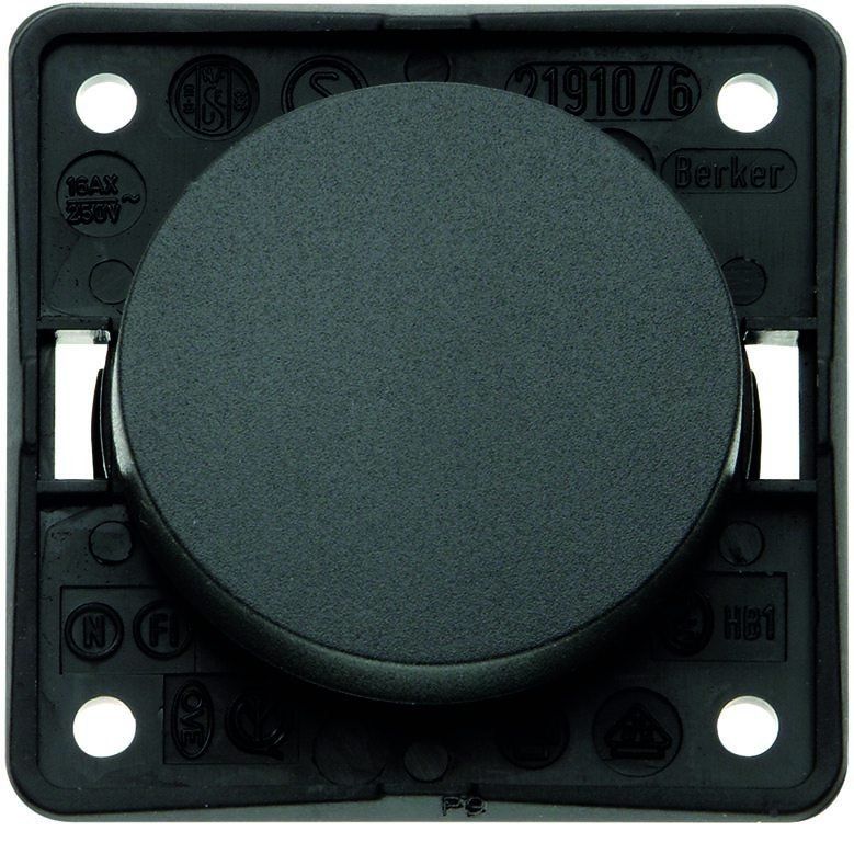 Berker Integro Flow/Pure - Interrupteur à bascule 2 pôles ON/OFF (Anthracite mat) - UE=10