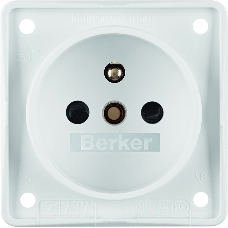 Berker Integro - prise française et sécurité enfant (Blanc polaire mat) - UE=10