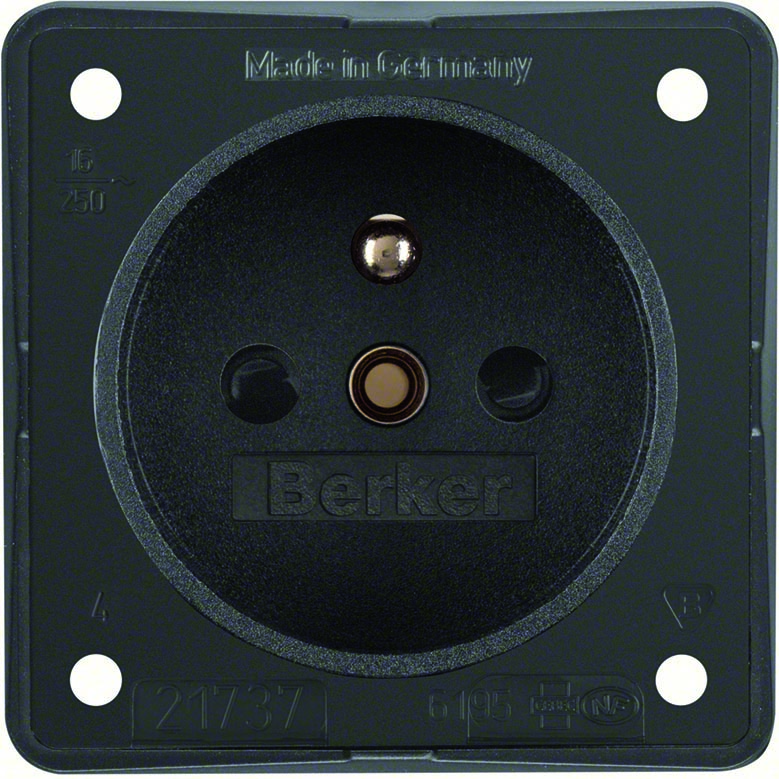 Berker Integro - prise française et sécurité enfant (Anthracite mat) - UE=10