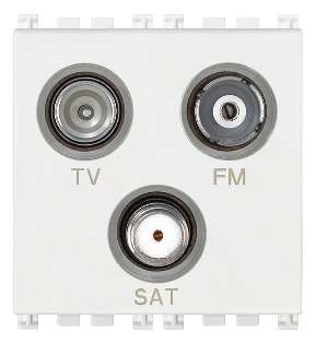 Vimar Arké - TV-FM-SAT single conn. 3outs (Wit)