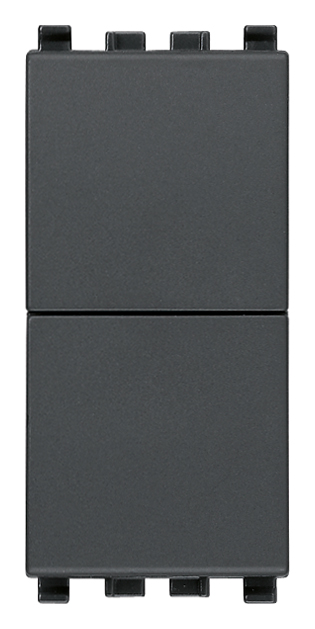 Vimar Eikon - 2 onafhankelijke NO+NO 10A druktoetsen (Grijs)