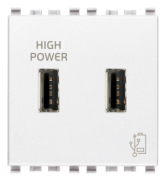Vimar Eikon - Unité d'alimentation USB-A 5V 2,1A (Blanc)