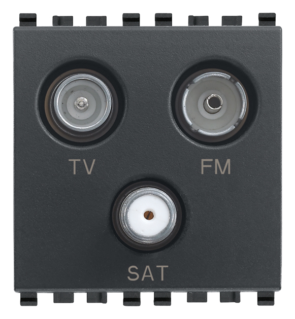 Vimar Eikon - Prise TV-FM-SAT prise COAX (Gris)