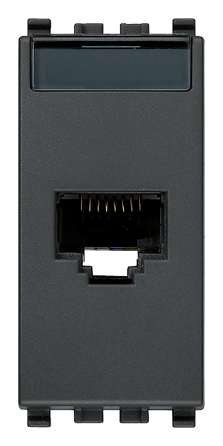 Vimar Eikon - RJ45 Cat6 Netsafe UTP stopcontact (Grijs)