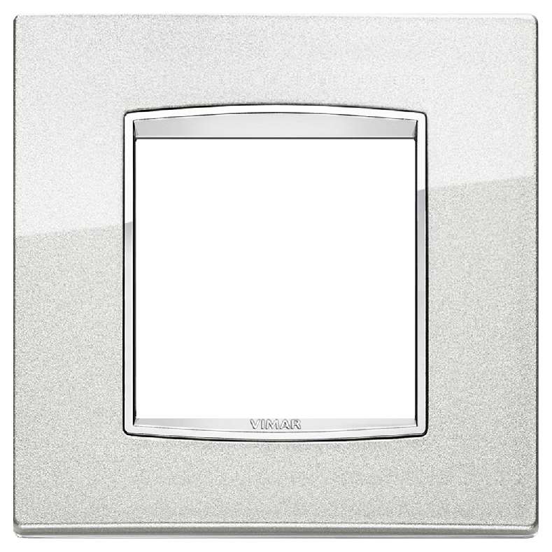 Vimar EIKON - Plaque Classic 2M Bright argent métal