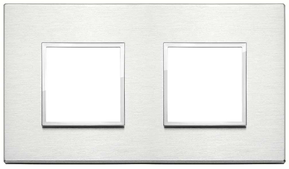 Vimar Eikon Evo - Primari 4M - 2+2 (Aluminium - Brilliant Aluminium)