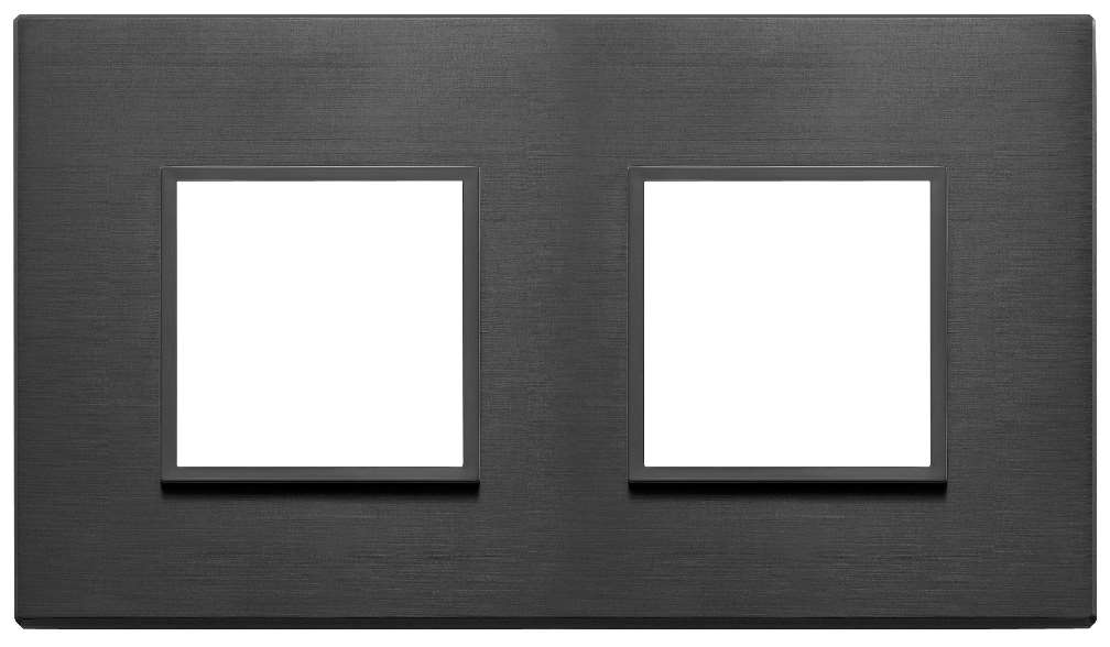 Vimar Eikon Evo - Essenziali 4M - 2+2 (Aluminium - Total Black)