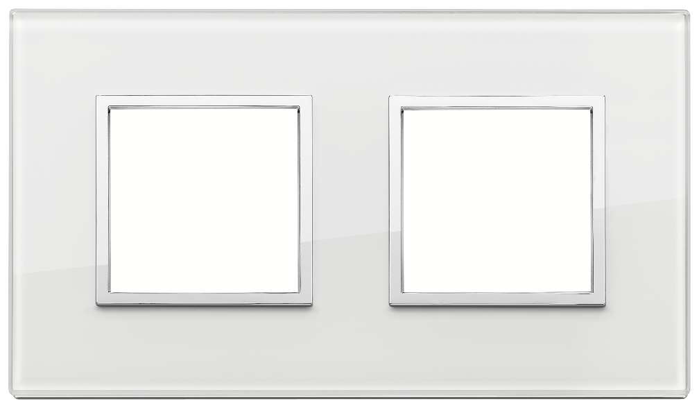 Vimar Eikon Evo - Luminosi 4M - 2+2 (Verre - White Diamond)