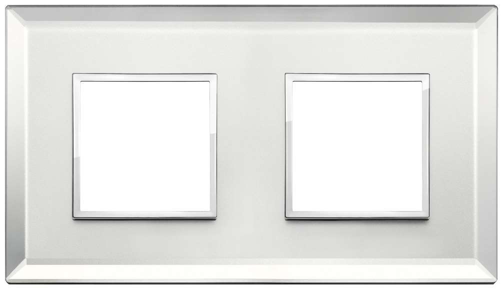 Vimar Eikon Evo - Luminosi 4M - 2+2 (Glas - Silver Ice)