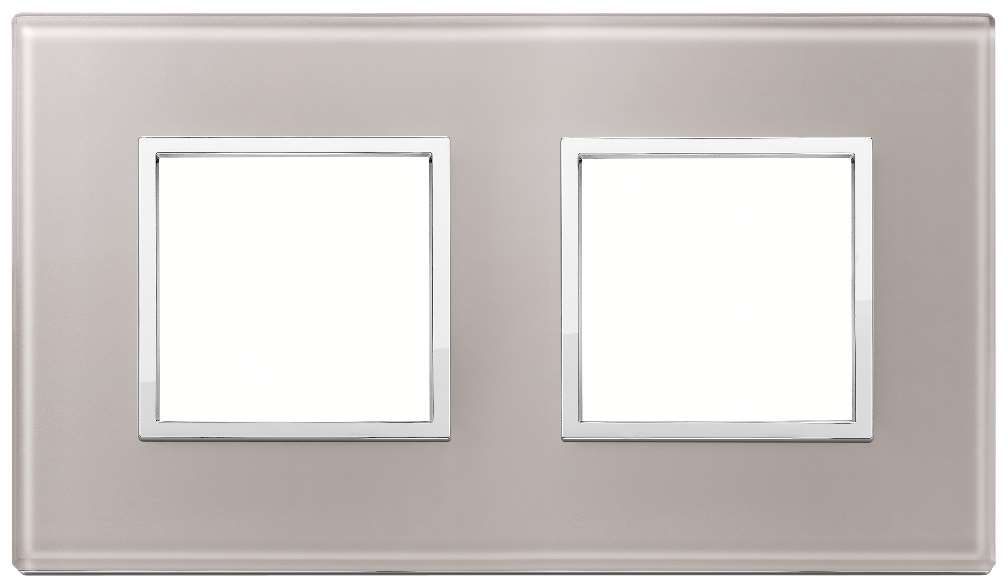 Vimar Eikon Evo - Luminosi 4M - 2+2 (Verre - Pearl Grey)