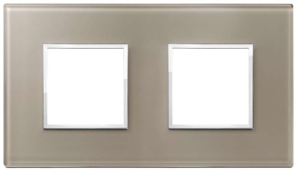 Vimar Eikon Evo - Luminosi 4M - 2+2 (Verre - Opal Brown)