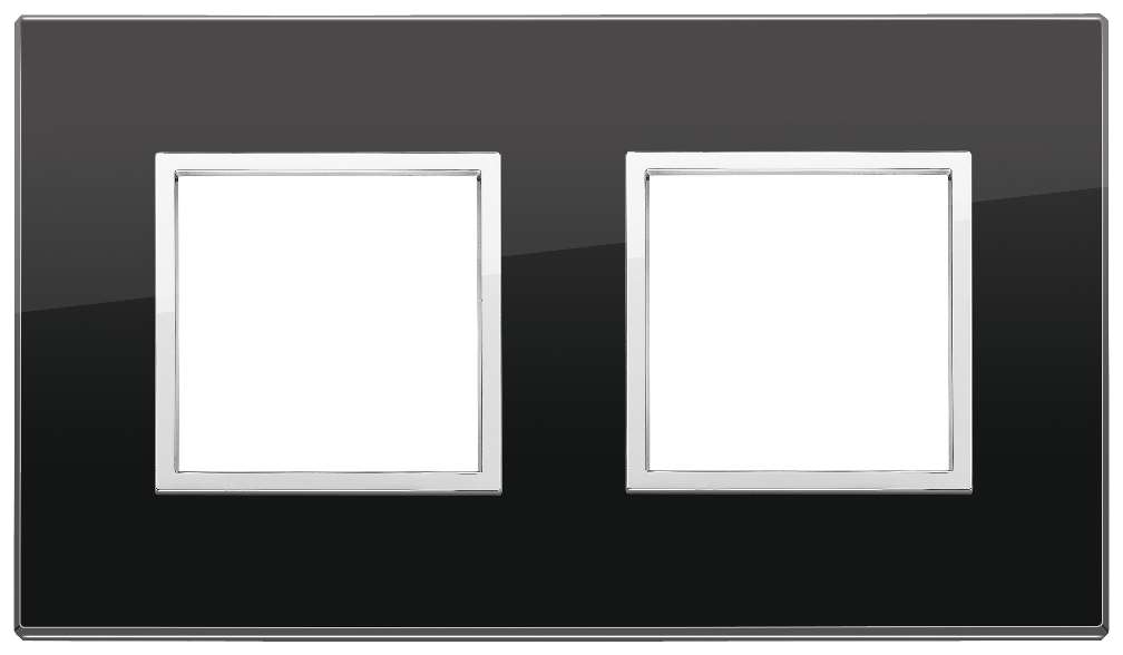 Vimar Eikon Evo - Luminosi 4M - 2+2 (Verre - Black Diamond)