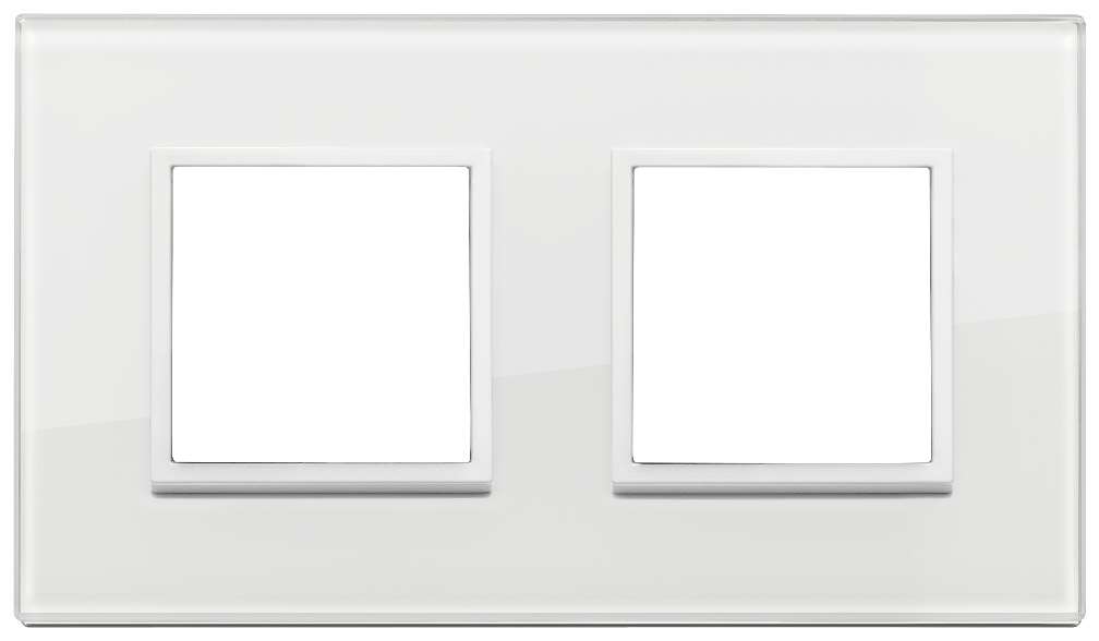 Vimar Eikon Evo - Essenziali 4M - 2+2 (Verre - Total White Diamond)