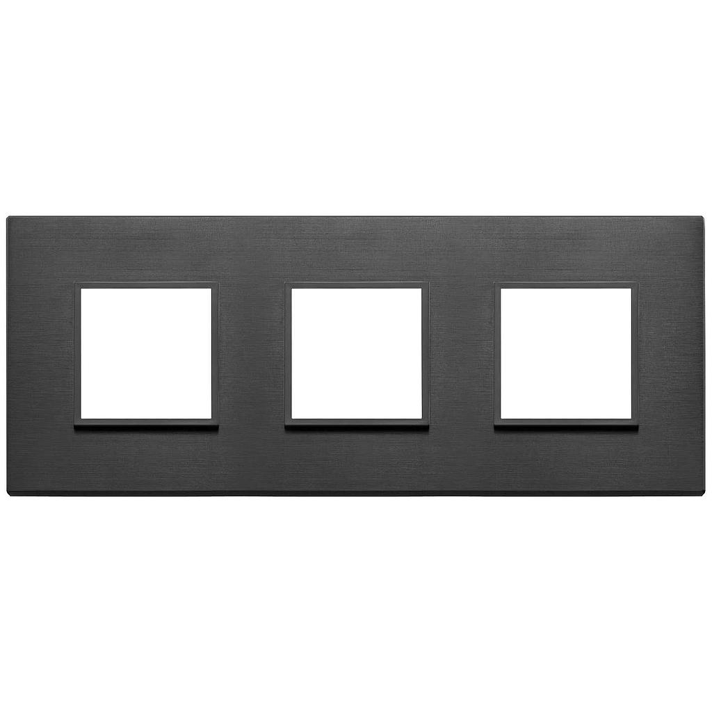 Vimar Eikon Evo - Essenziali 6M - 2+2+2 (Aluminium - Total Black)