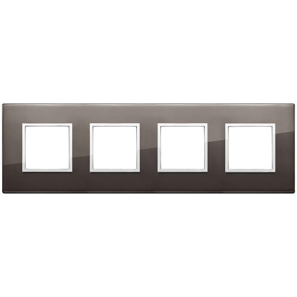 Vimar Eikon Evo - Esclusivi 8M - 2+2+2+2 (Aluminium - Black Sapphire)