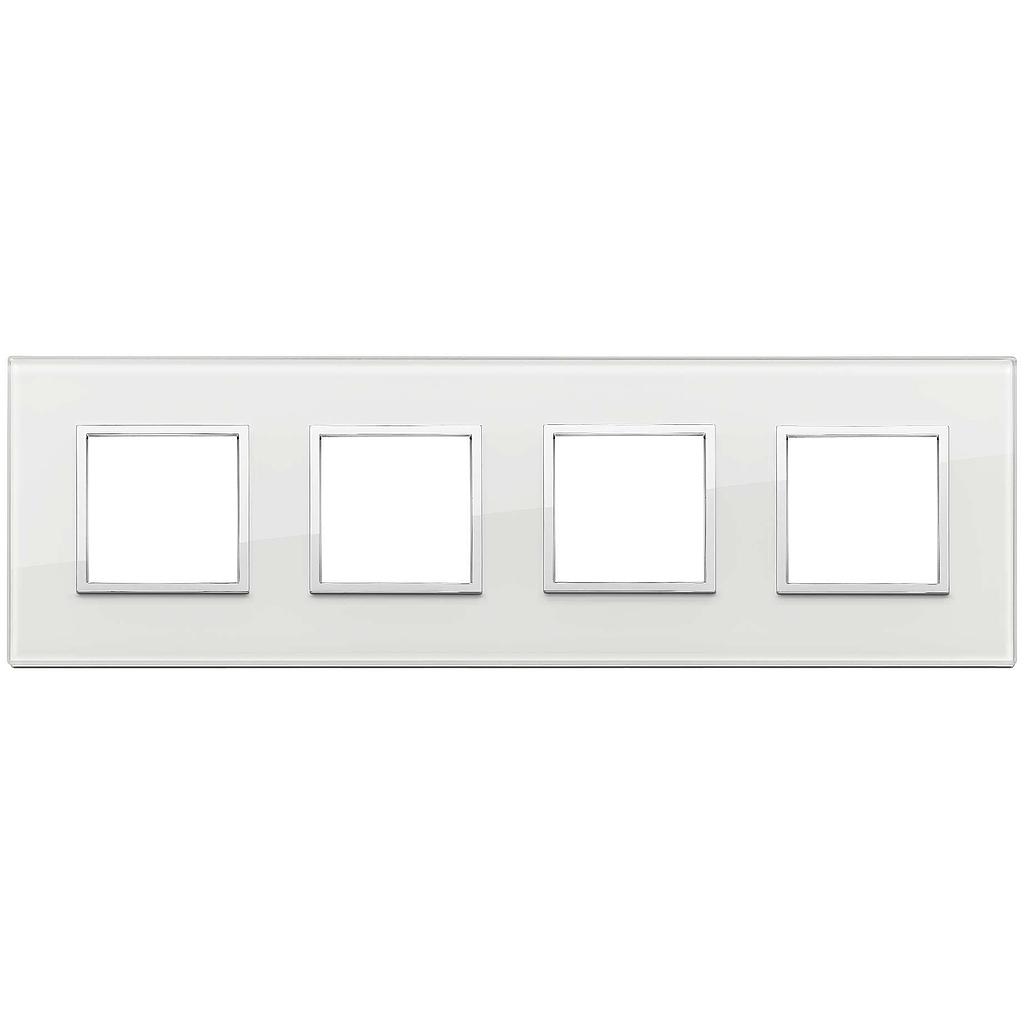 Vimar Eikon Evo - Luminosi 8M - 2+2+2+2 (Verre - White Diamond)