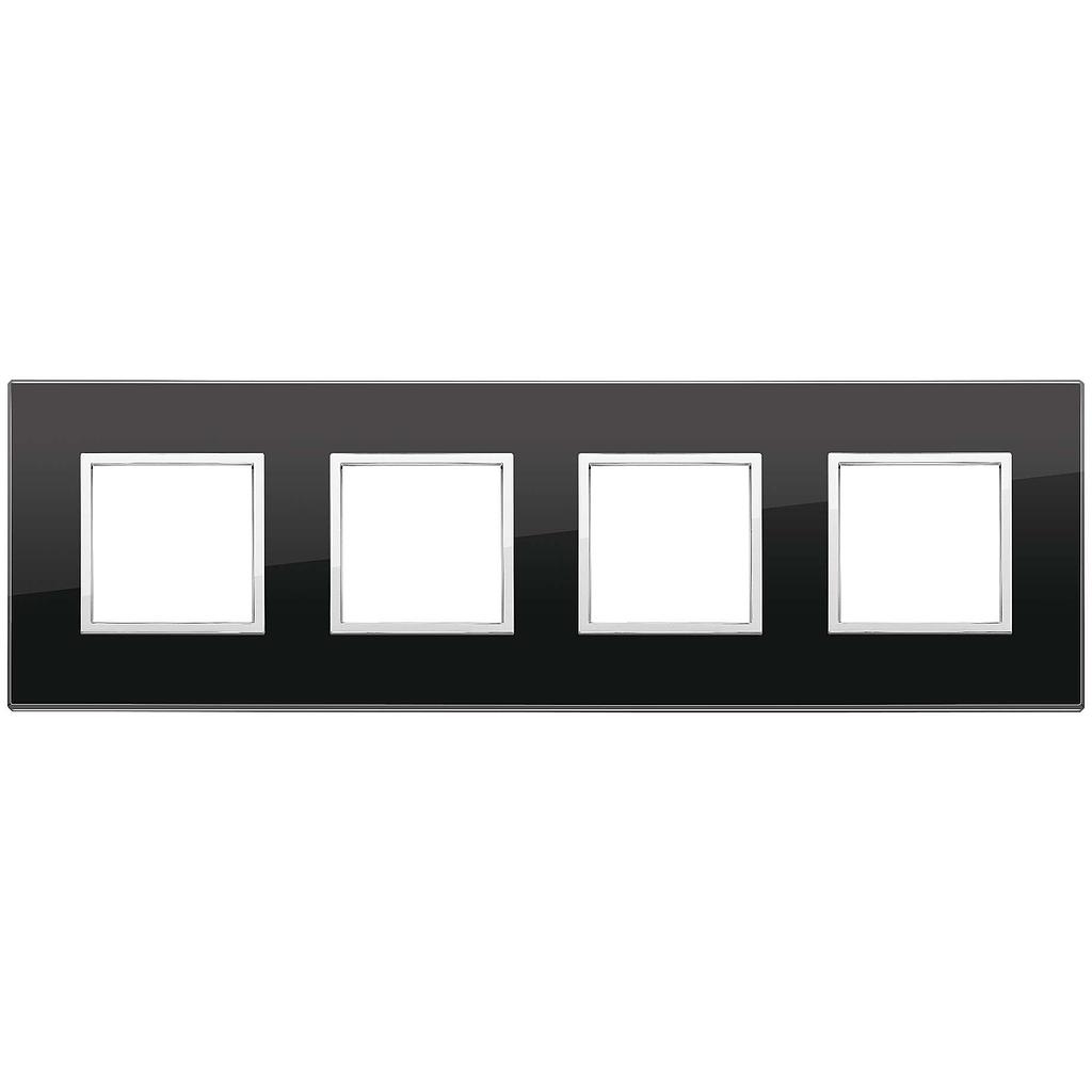Vimar Eikon Evo - Luminosi 8M - 2+2+2+2 (Verre - Black Diamond)