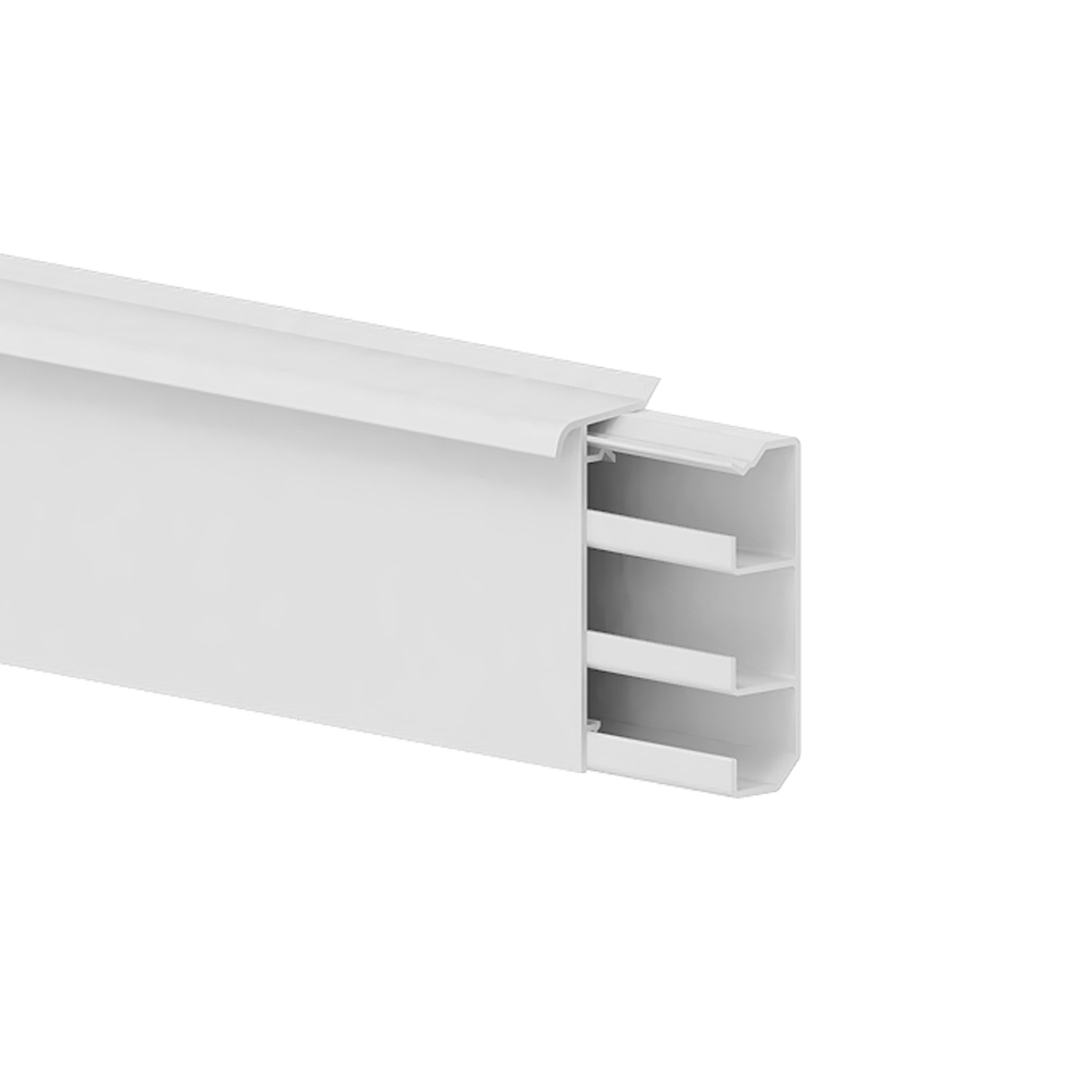 GGK SL/T 20x70 plintgoot met tapijtren, p-wit (9010) - VPE=24