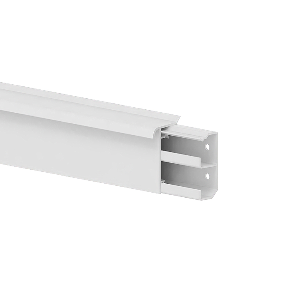 GGK SL/T 20x50 plintgoot met tapijtren, p-wit (9010) - VPE=32
