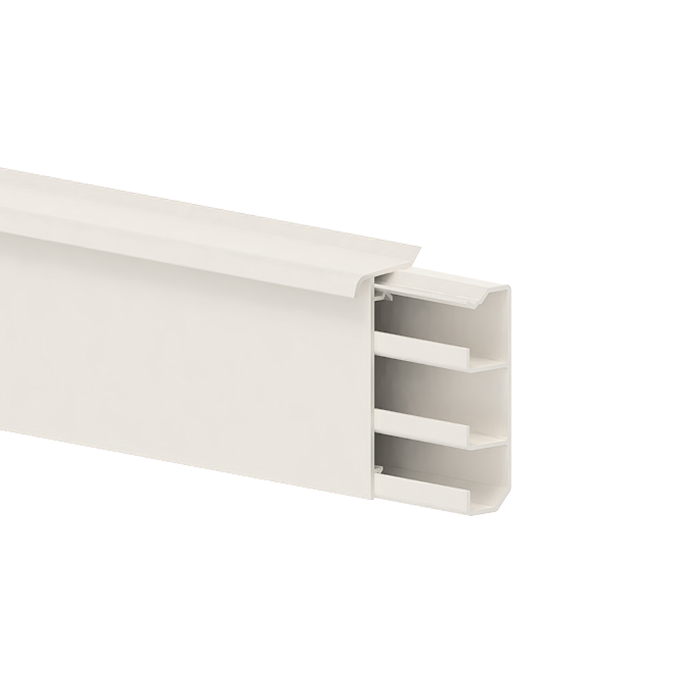 GGK SL/T 20x70 plintgoot met tapijtren, wit (9001) - VPE=24