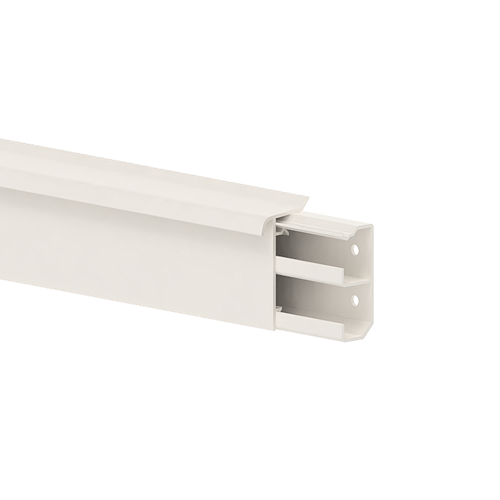 GGK SL/T 20x50 plintgoot met tapijtren, wit (9001) - VPE=32
