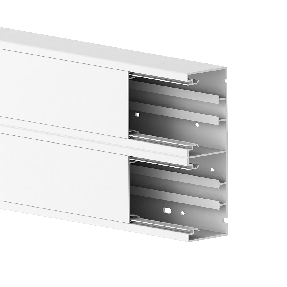 GGK BR 65x200/80 Set = wandgoot en deksel, p-wit (9010), met 2-tracks - VPE=8