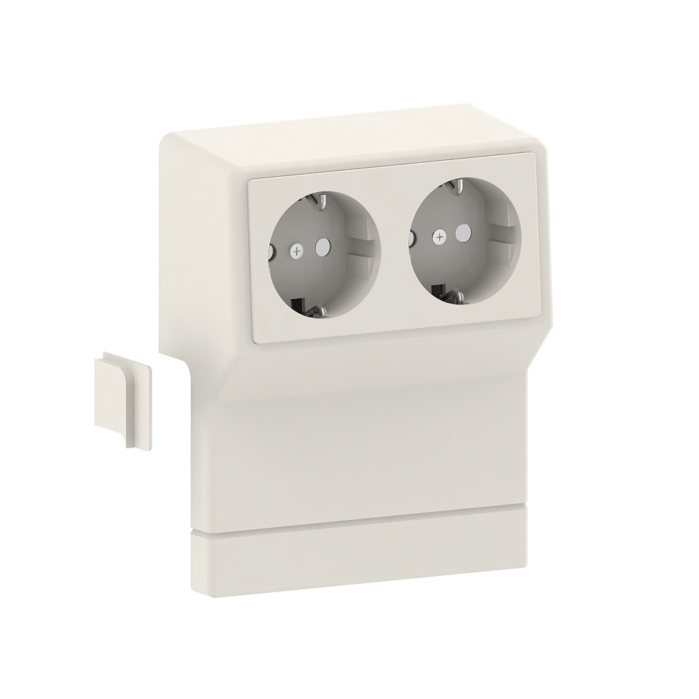 GGK SL/c toesteldoos, voorbedr. met 2x Schuko stopc., wit (9001) - VPE=1