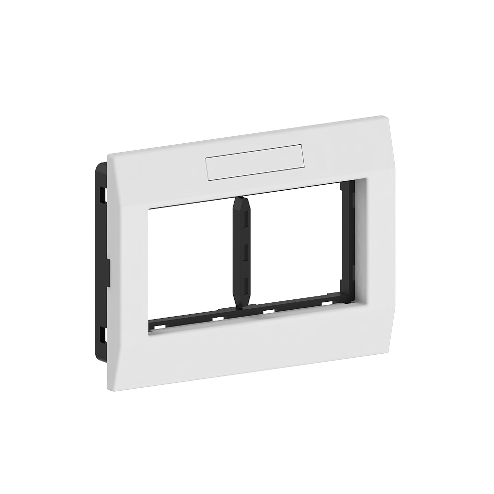 GGK M45 adapter frame for wall trunkings with 80mm cover in pure white, double, applicable for 2x M45 devices