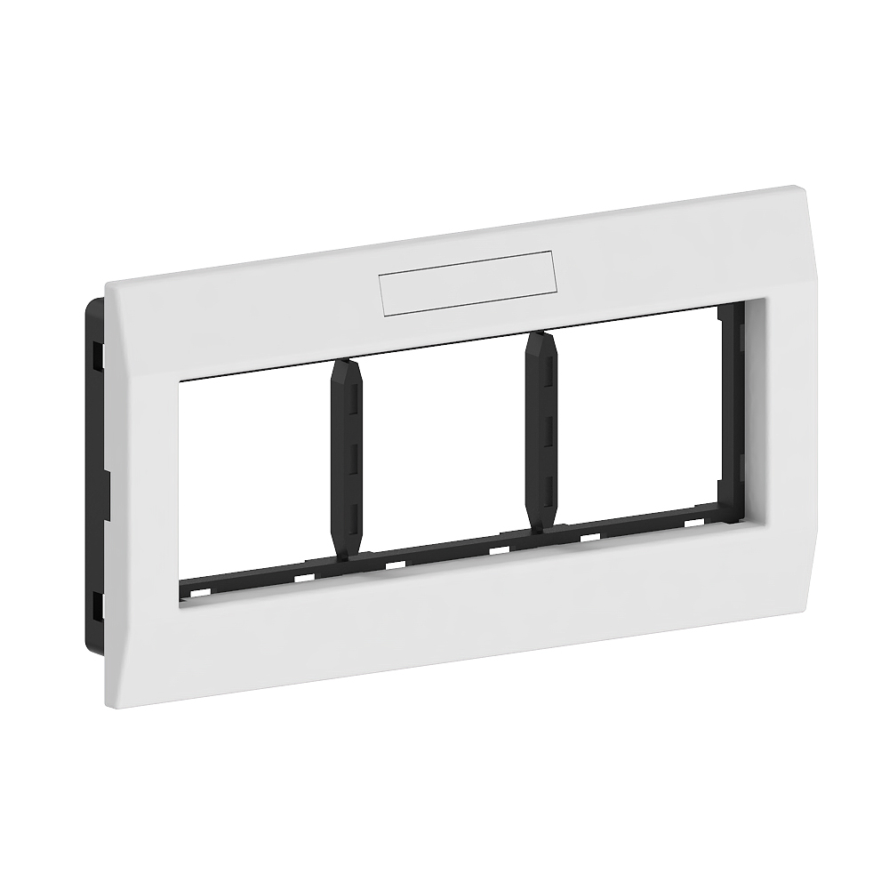 GGK M45 adapter frame for wall trunkings with 80mm cover in pure white, triple, applicable for 3x M45 devices