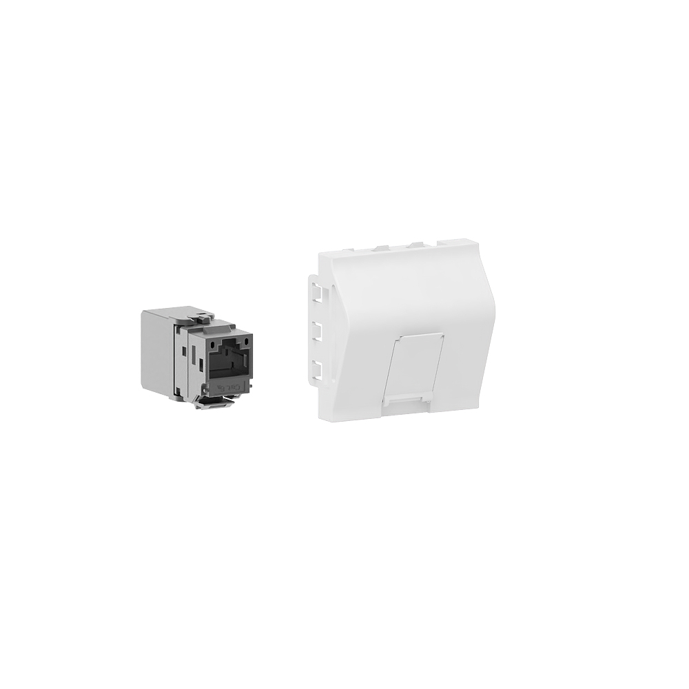 GGK M45 data outlet-adapter (Keystone), 1-v, wit, Cat6A 180° - VPE=40