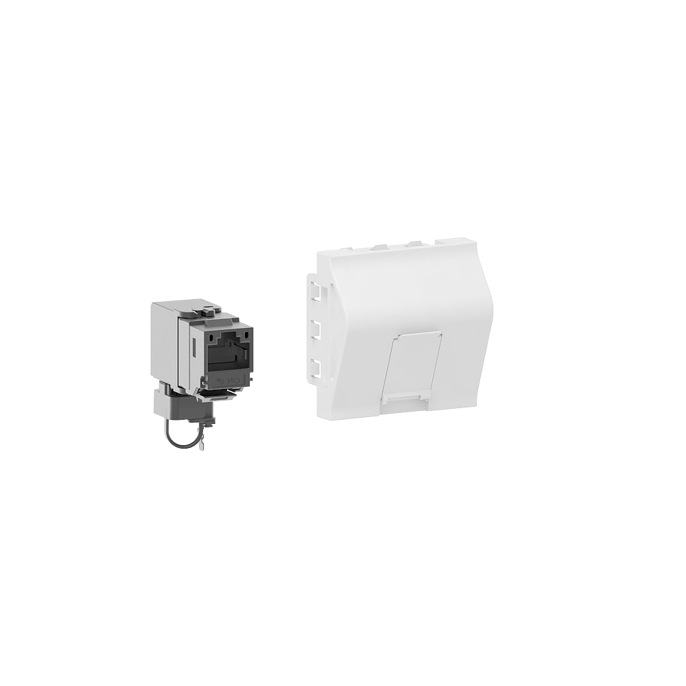 GGK M45 data outlet-adapter (Keystone), 1-Port, colour: white, Cat6A 270°