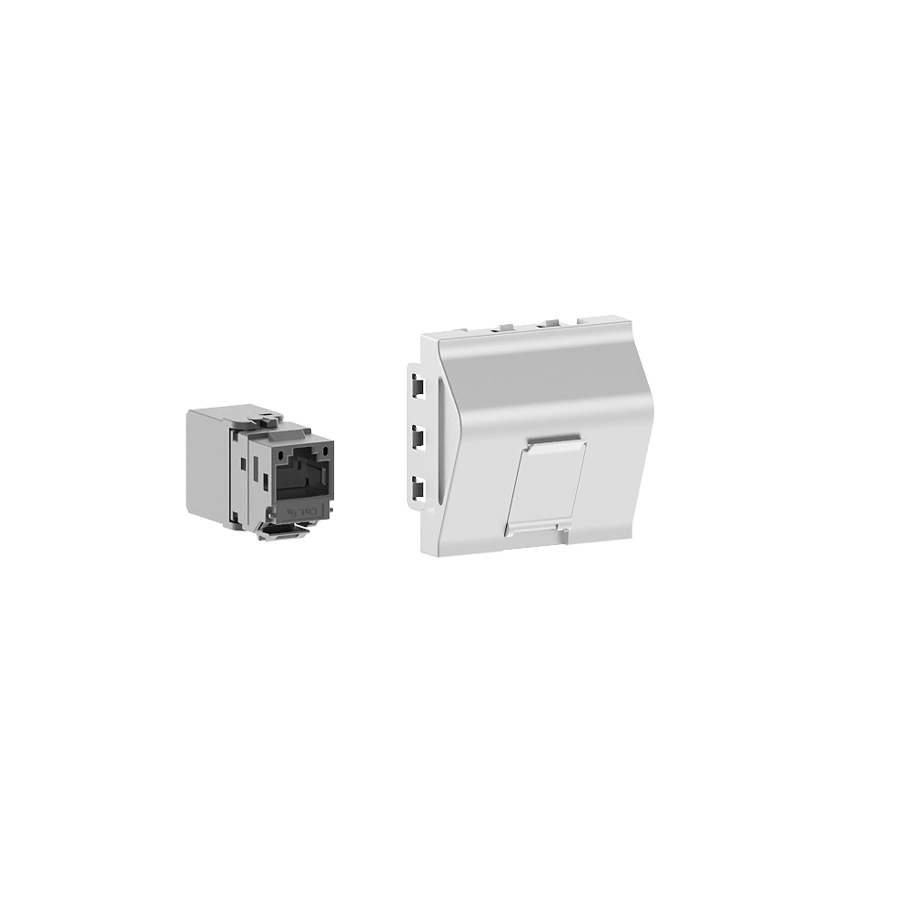 GGK M45 data outlet-adapter (Keystone), 1-Port, Cat6A Aludekor, VPE: 1 - VPE=1