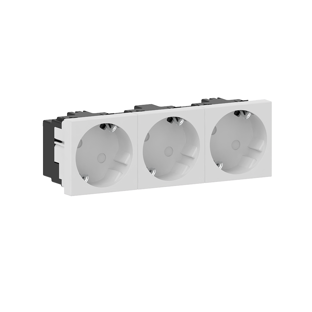 GGK M45 SCHUKO stopc., 3-v, schuin, wit - VPE=10
