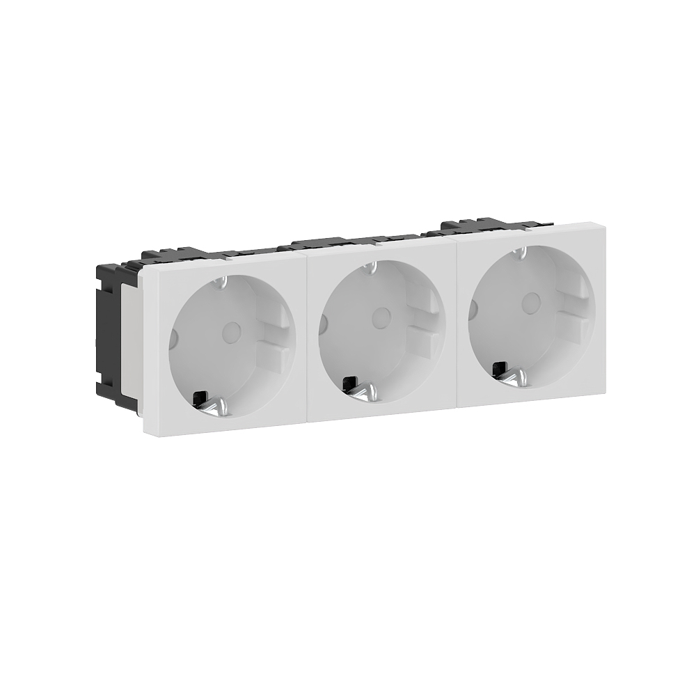GGK M45 SCHUKO stopc., 3-v, horizontaal, wit - VPE=10