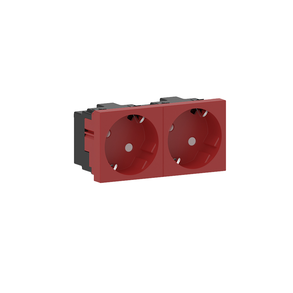GGK M45 SCHUKO stopc., 2-v, schuin, rood - VPE=10