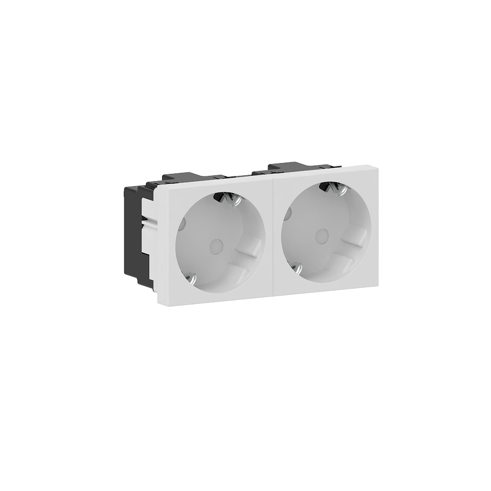 GGK M45 SCHUKO stopc., 2-v, schuin, wit - VPE=10