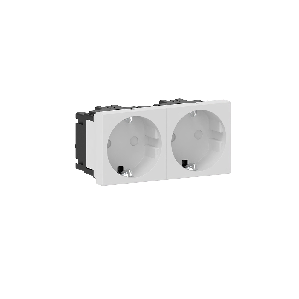 GGK M45 SCHUKO stopc., 2-v, horizontaal, wit - VPE=10
