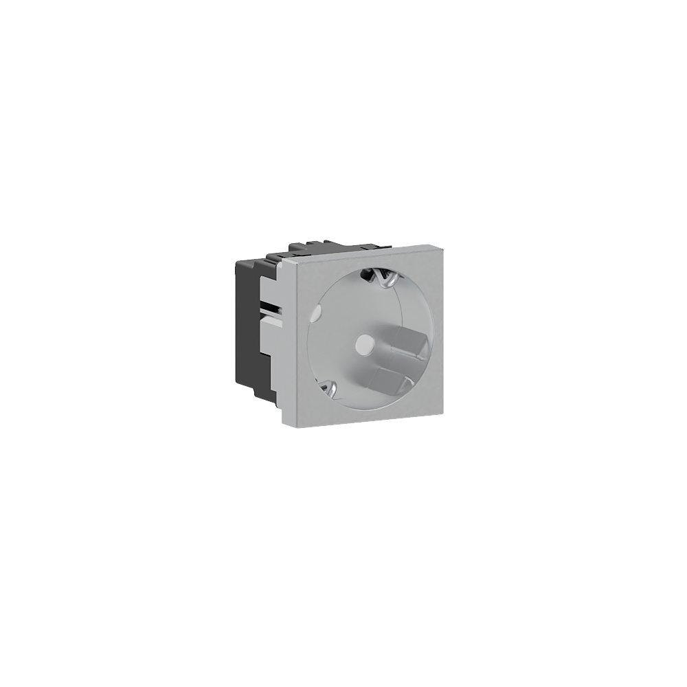 GGK M45 SCHUKO stopc., 1-v, schuin, alu decor - VPE=10