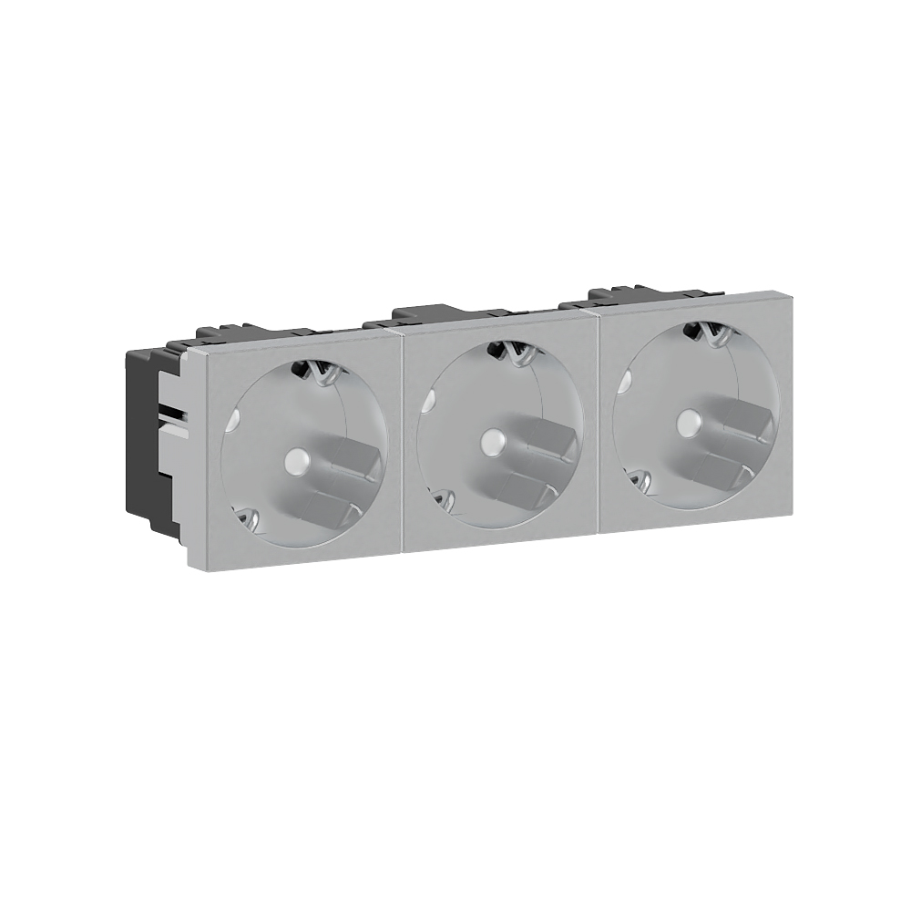 GGK M45 SCHUKO stopc., 3-v, schuin, alu decor - VPE=10