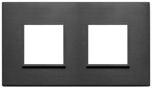 [VI21643.18] Vimar Eikon Evo - Essenziali 4M - 2+2 (Aluminium - Total Black)