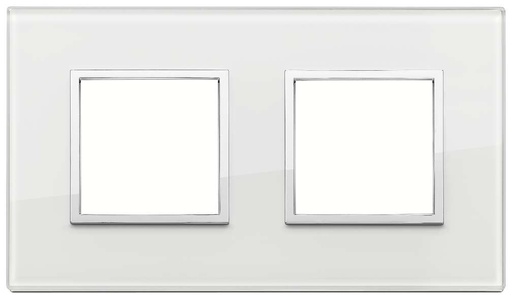 [VI21643.70] Vimar Eikon Evo - Luminosi 4M - 2+2 (Verre - White Diamond)