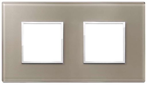 [VI21643.74] Vimar Eikon Evo - Luminosi 4M - 2+2 (Verre - Opal Brown)
