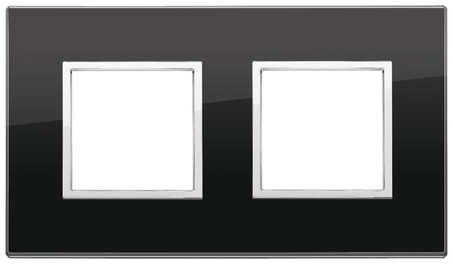 [VI21643.76] Vimar Eikon Evo - Luminosi 4M - 2+2 (Glas - Black Diamond)