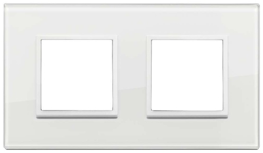 [VI21643.87] Vimar Eikon Evo - Essenziali 4M - 2+2 (Glas - Total White Diamond)