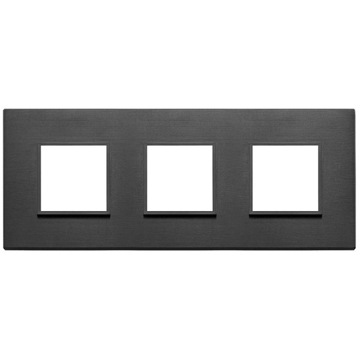 [VI21644.18] Vimar Eikon Evo - Essenziali 6M - 2+2+2 (Aluminium - Total Black)