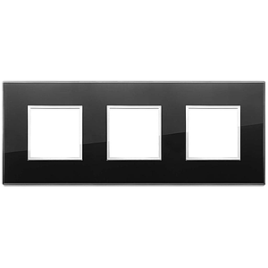 Vimar Eikon Evo - Luminosi 6M - 2+2+2 (Verre - Black Diamond)