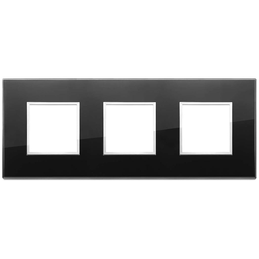 Vimar Eikon Evo - Luminosi 6M - 2+2+2 (Verre - Black Diamond)