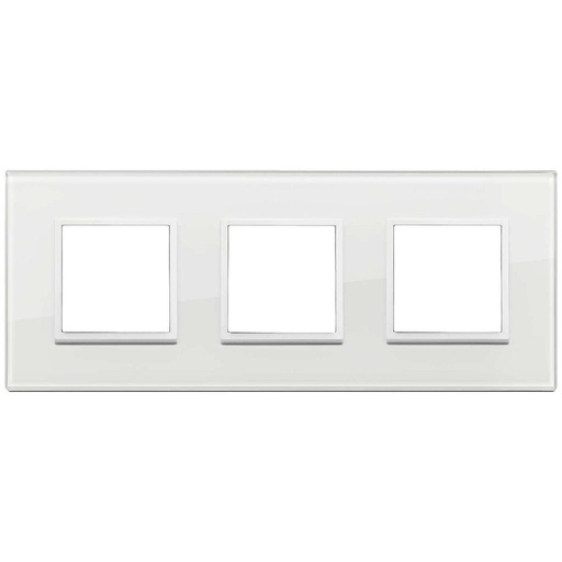 [VI21644.87] Vimar Eikon Evo - Essenziali 6M - 2+2+2 (Glas - Total White Diamond)